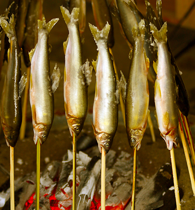 四万十川の焼き鮎を、絶妙ブレンド